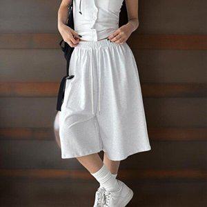 [신상오픈런]|KSP8C47|여성 운동용 6부 와이드핏 반바지 밴딩 버뮤다 팬츠