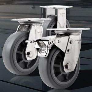 고중량 150mm 수레바퀴 고무 무소음 대차 바퀴