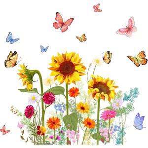 해바라기 식물 화장실 뚜껑 탈착식 데칼 스티커 녹색 접착 자동 액세서리 방수 DIY 변기