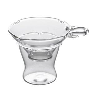 여과기 세트 필터 주전자 허브 투명 유리 작은