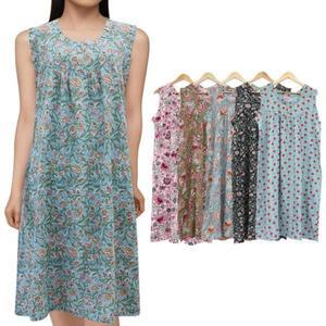 [옷자락]여자 할머니 여름 냉감 파자마 나시 원피스 잠옷