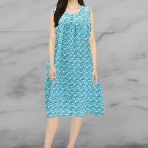 [옷자락]여성 쿨링 아사면 냉감 잠옷 나시 드레스 홈웨어