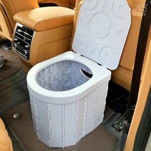 휴대용 접이식 변기 캠핑 간이 야외 이동식 소변기 차박 차량용 폴딩 변기통 환자용 화장실 (응고제12p+봉투12p+보관 파우치)