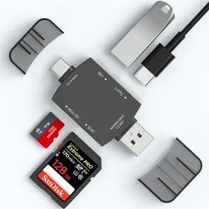 라디온 CR-402CA 4in2 USB3.0 Type-C타입 USB-A 멀티 허브 SD TF 카드리더기
