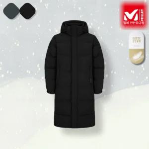 MILLET 아웃도어 23FW 신상 브넬르 롱패딩 구스 다운 벤치파카 패딩 BLACK_CA