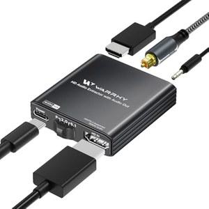 [미국배송] WARRKY 4K 60HZ HDMI 오디오 추출기 HDMI를 광 S/PDIF 및 3.5MM AUX RCA로 변환 [돌비 애트모스 디지털 플러스 DTS 지원] TV 파이어 스틱 스피커 PS5 블루레이 플레이어 앰프 헤드폰용