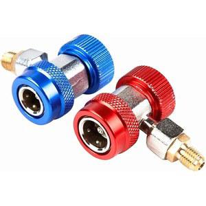 [미국배송] 조절 가능한 R134A 어댑터 SAE AC 커넥터 프레온 매니폴드 자동차 커플러 냉동 피팅 에어컨 1/4 게이지 HVAC 호스 고저속