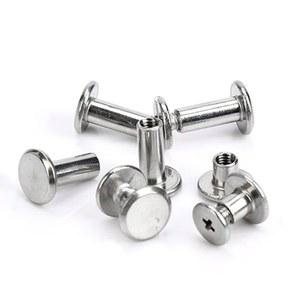 패스너 리벳 슬롯 스테인레스스틸 앨범 나사 5MM 캡에 사진 바인딩 벨트 메뉴 한 8 스터드 DIY 10PCS 데스크 대 시카고