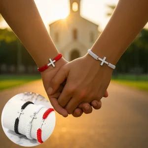 [1+1] 십자가 매듭 실팔찌 커플 우정 패션 소원 끈팔찌