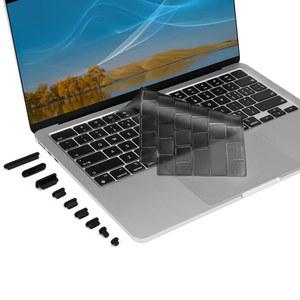 [미국배송] MOSISO 초박형 키보드 커버 스킨 먼지 플러그 포함 MACBOOK AIR 15인치 M3 A311 M2 A2941/AIR 13.6 A2681/PRO 14/16 M4 M1 스모크 그레이