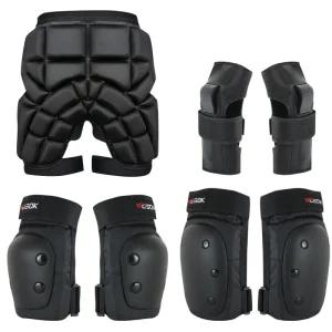 스키 보호 장비 세트 엉덩이 무릎 패드 낙하 방지 스케이트보드 스노우보드 보호대 두꺼운 패드
