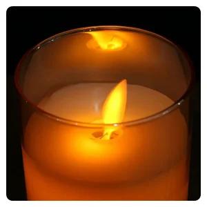 로맨틱 유리병 LED 캔들10cm 브라운