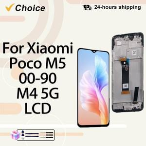 호환 호환 POCO M5 디스플레 AAOEM 6.58 22071219 MI M4 5G LCD용 CG 터치 디지타이저 화면 PG 교체 부품