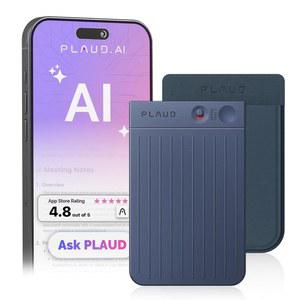 PLAUD AI 음성 녹음기, 메모 작성 장치, 전사 및 요약, 112개 언어 지원, 강의, 회의, 통화를 위한 64GB 네이비 블루 디지털 오디오 마그네틱 다크 케이스