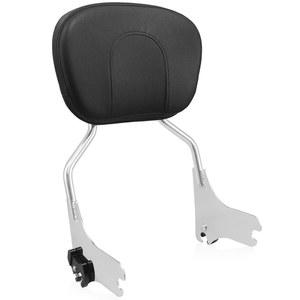 노발라 탈착식 시시 바 조수석 등받이 리어 패드 장착 할리 데이비슨 투어링 스트리트 글라이드 로드 킹 일렉트라 울트라 리미티드 1997-2008 (크롬)