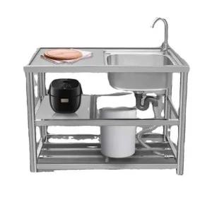 탕비실싱크대 주방 보조 씽크대 베란다 미니 애벌빨래 야외 간이 1 55사이즈 싱글싱글-수도꼭지 미포함