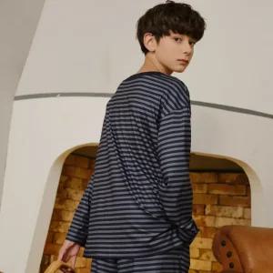 마밤 MSMV 피치기모 아동 주니어 잠옷 초등학생 파자마 실내복 세트 컴피ST NV그레이