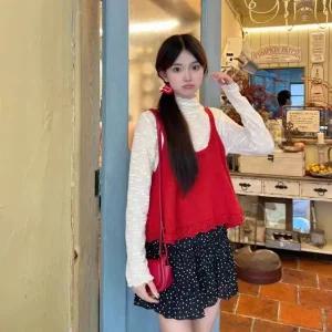 새벽 니트 조끼 뷔스티에 탑