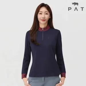 [PAT 여성] 플라워 포인트 반집업 티셔츠_1J85431