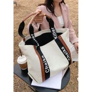 클래식 캔버스 숄더 빅 에코백 텀블러 쇼퍼백