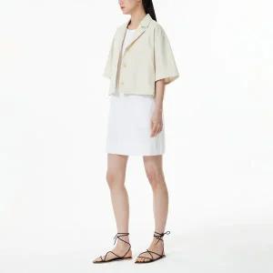 [JAJU](강남점) 여 리넨 블렌디드 반팔 자켓 J104201303