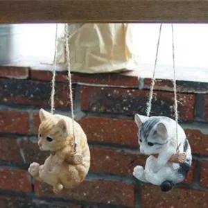 스윙 고양이 장식품 선반 인테리어 미니어처 미 장식품