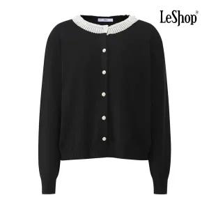 [르샵] 진주 레이스넥 버튼 니트 가디건 (BP9KC006A)