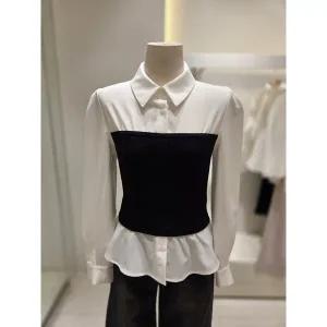 [SOUP](신세계 사우스시티) 니트 배색 뷔스티에 블라우스 (SB9LS82)