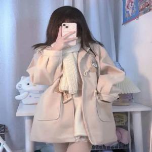 떡볶이코트 학생 숏 루즈핏 하프 누빔 도톰