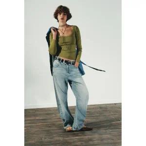 [국내배송]자라 ZARA 골지 롱 슬리브 티셔츠 - 초록902504