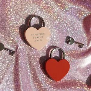 남산 타워 사랑의 하트 자물쇠 커플 열쇠 커스텀 잠금쇠 미니 예쁜 기념일 연인 사랑 선물 템