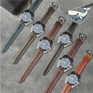 세련된 블루 암소가죽 시계줄 22mm 스트랩-WFGXARO