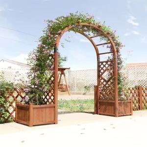 아치형 울타리 정원문 아크도어 장식 야외 방부목 울타리문 대문 빈티지 넝쿨 담장 문 나무