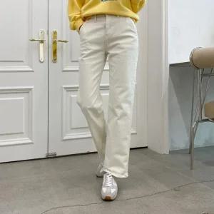 여자 겨울 대학생 출근룩 피치 기모 스판 팬츠_4