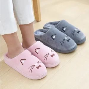 고양이 캐릭터 털실내화 겨울 거실화 슬리퍼 포근한 거실실내화