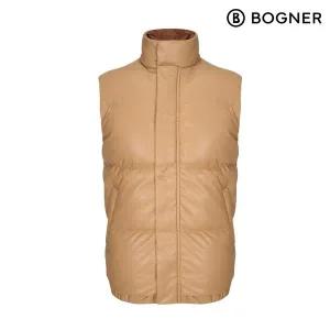 [보그너] 남성 페이크 레더 구스다운 베스트 CAMEL
