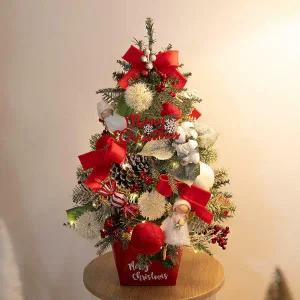 아트박스/플라워트리 크리스마스 미니트리 화분 레드 볼 베리 60cm 장식