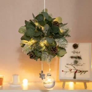 아트박스/플라워트리 크리스마스 리스 벽장식 LED 폴리안 스노우볼 55cm