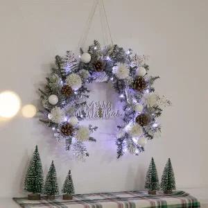 아트박스/플라워트리 크리스마스 리스 벽장식 LED 샤론리프 50cm 벽걸이