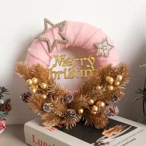아트박스/플라워트리 크리스마스 리스 벽장식 샤이니 양모링 23cm 벽걸이