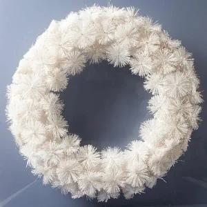 [아트박스]/플라워트리 [1+1] 크리스마스 눈꽃 리스 벽장식 화이트 펄솔 60cm