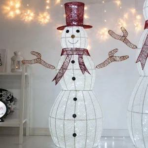 아트박스/플라워트리 크리스마스 LED 눈사람 대형 장식 니켈 120cm 소품