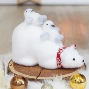 플라워트리 크리스마스 북극곰 인형 대형 장식 펭귄 30x21cm 소품