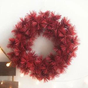 아트박스/플라워트리 [1+1] 크리스마스 레드 글리터 리스 벽장식 펄솔 45cm