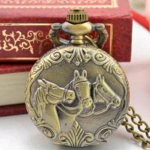 [콩심팥심]비엘스키 말 모양 포켓워치 시계 체인 목걸이