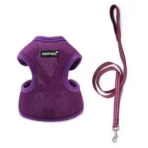 강아지 고양이 산책 가슴줄 조끼 하네스 SET 퍼플S