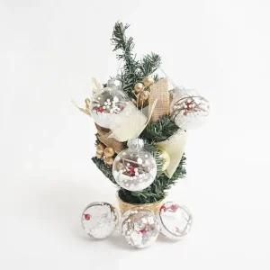 고품질 크리스마스 투명 오너먼트 장식볼 6cm 6입 장식 꾸미기 (WCF279B)
