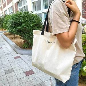 [콩심팥심]데님에코백 에코백 심플 캔버스 데일리