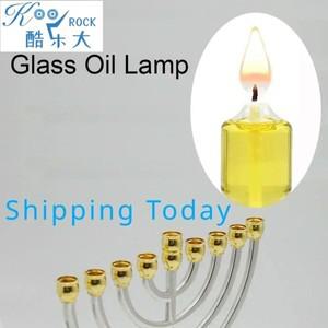 하누카 유리 오일 메노라, 9개의 가지 램프 촛대(심지 포함), 홈 데코레이션 캔들 홀더, 유대인 Chankiah