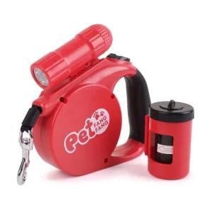 고품질 3 in 1 애견 목줄 자동 리드줄 배변봉투 후레쉬 배변봉투 (WFK6FFV)